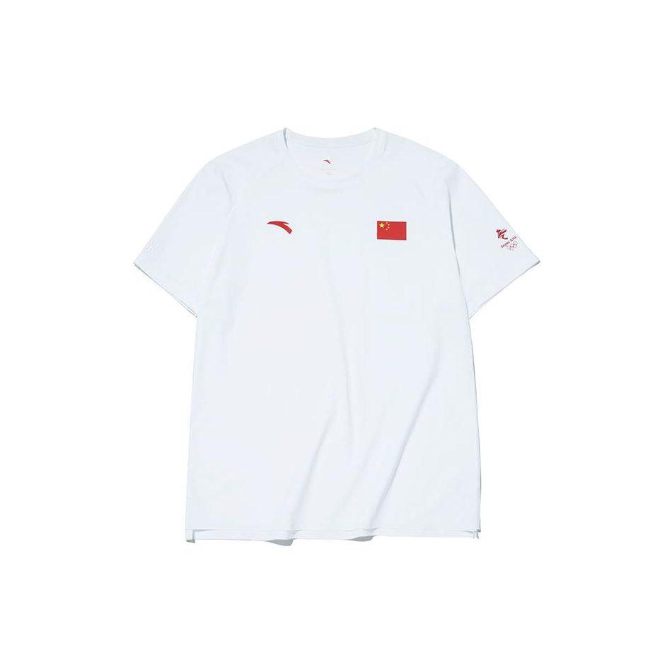 Anta T Shirts Men's White Crew Neck Moderate Straight Fit 152130102-1