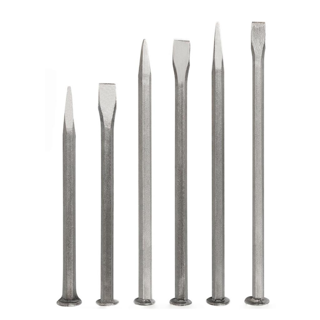 Meißel für Steinschnitzerei aus Kohlenstoffstahl, Doppelspitzendesign für Mauerwerksskulptur und Steinbearbeitung mit ergonomischem Griff