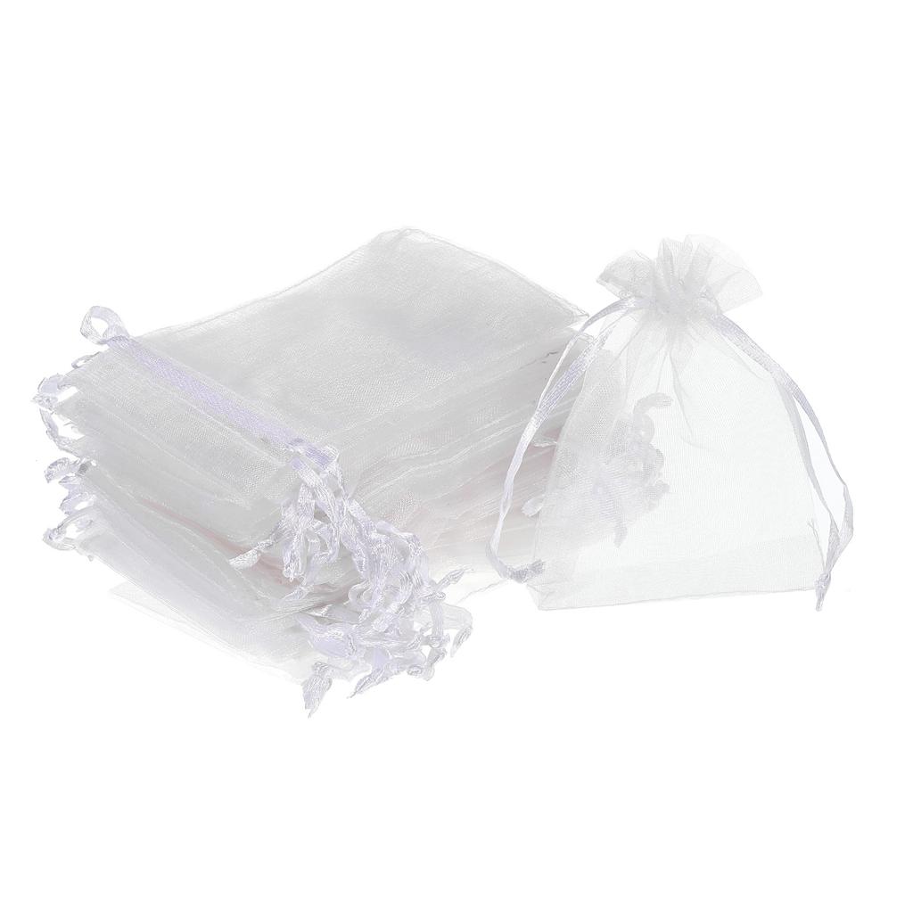 100/50pcs 8x11cm Organza Bags Jewelry Packaging Wedding Party Gift Bags Drawstring Candy Pouches Christmas Small Bag Storage