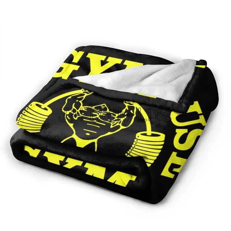 Powerhouse Gym Print Flannel Throw Blankets Soft Cozy Travel Blanket Lightweight Warm Fluffy Plush Blanket for Sofa Couch Bed