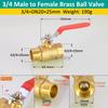 Brass Ball Valve 3/8'' 1/4'' 1/2" Male To Female Thread Connector Joint Copper Pipe Fitting Coupler Adapter 8/10/12mm Hose Barb