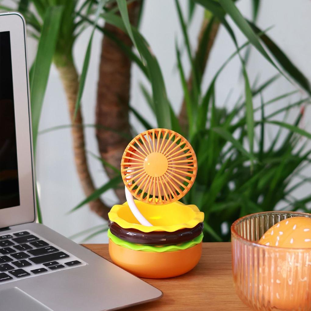 360 ° Adjustable Type-C Charging Creative Hamburg Multi-Functional Fan Multi Functional Handheld
