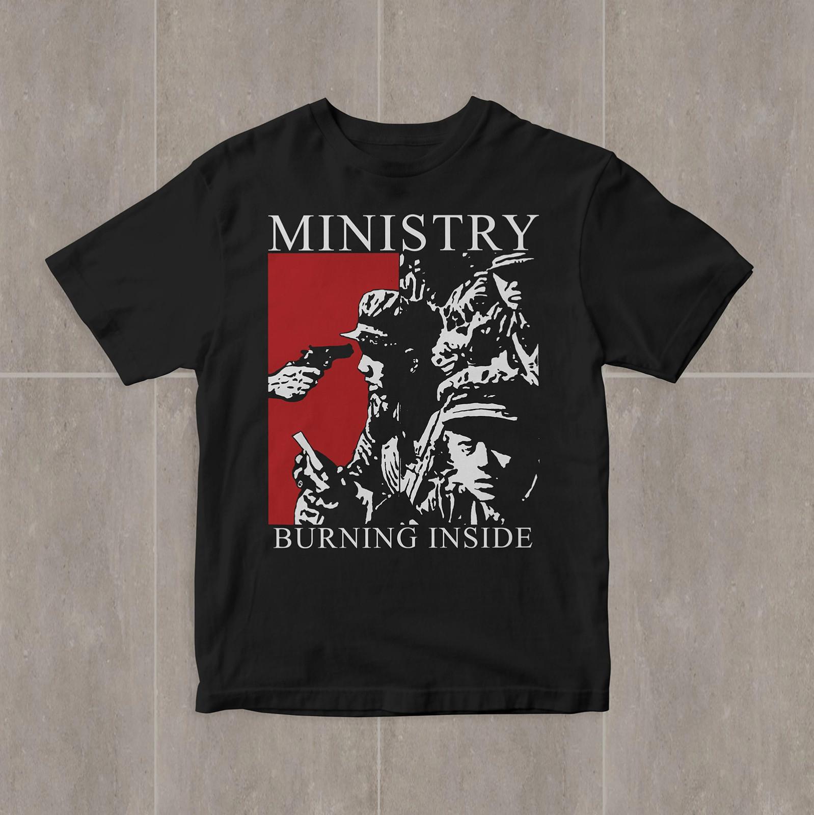Retro Burning Inside MINISTRY Shirt Short Sleeve Black Unisex S-5XL EM1040 Unisex T-Shirt XXXXL