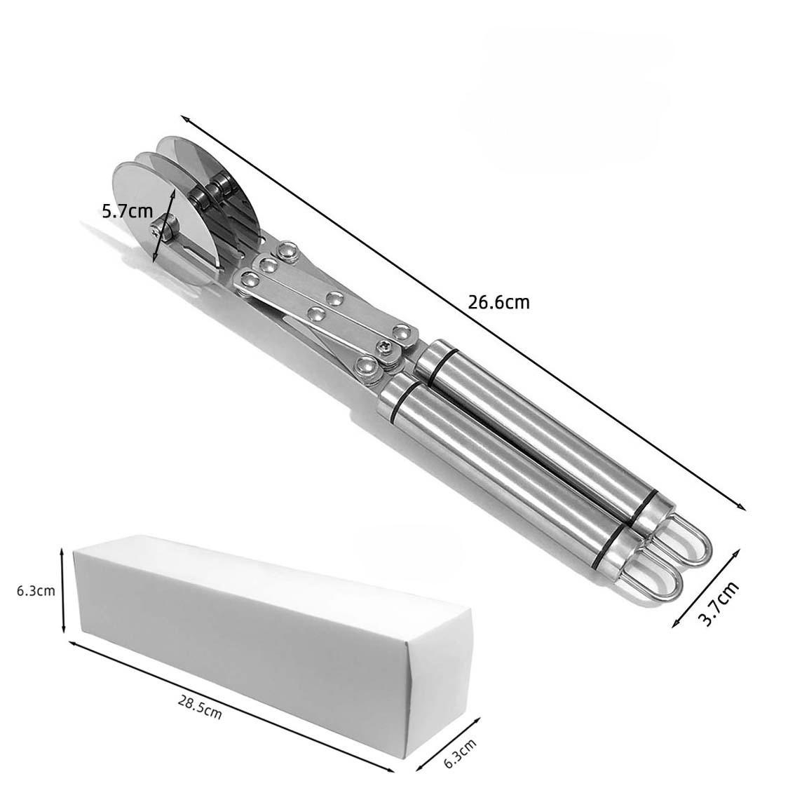 

3/5/7 Wheel Pastry Cutter with Handle Stainless Steel Double Cutter Adjustable Pizza Slicer Cookie Divider Dough Cutter Roller