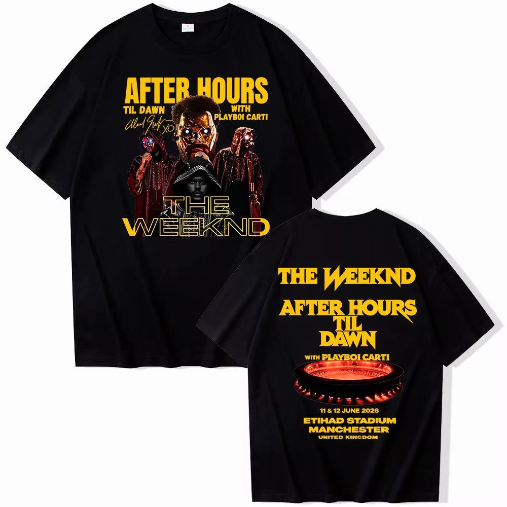 The-Weeknd After Hours Til Dawn Tour 2026 T-Shirt Man Woman Harajuku Short Sleeve Tops for Fans Gift Lightweight Breathable and Comfortable Clothes