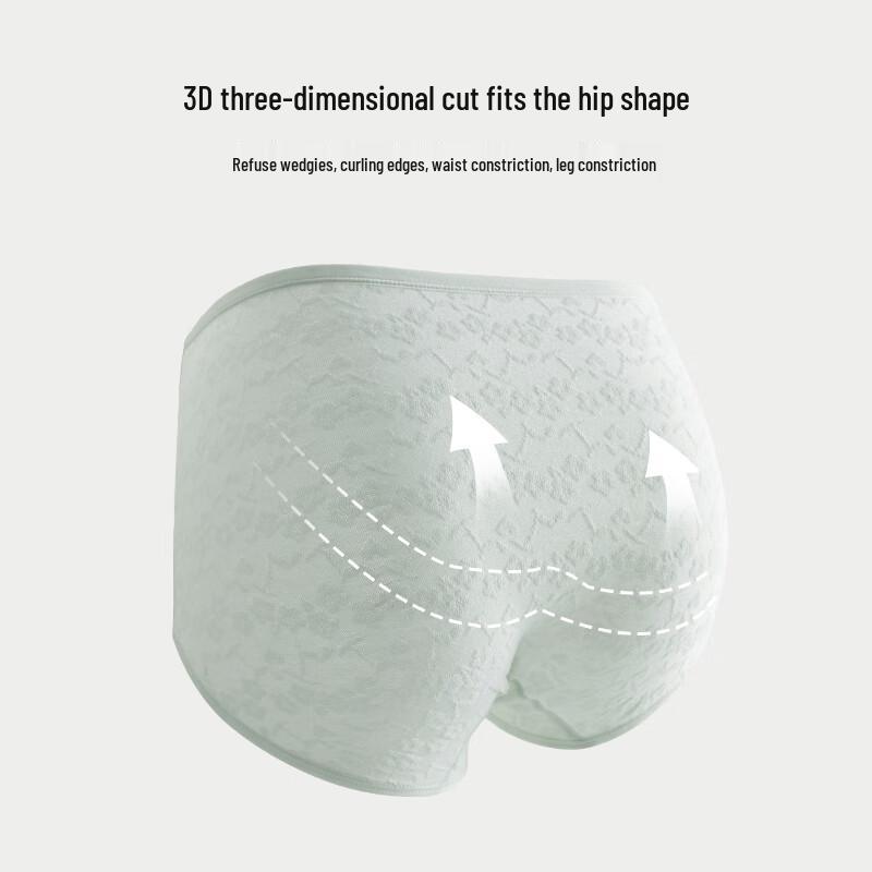 Nei Xiaoban Women's High-Waist Antibacterial Cotton Briefs 3-Pack