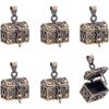 6Pcs Prayer Box Charm 24x16mm Box Charm Rectangle Antique Bronze Copper Magic Box Pendant Vintage Case Charm Mini Metal Box Charm for Memorial