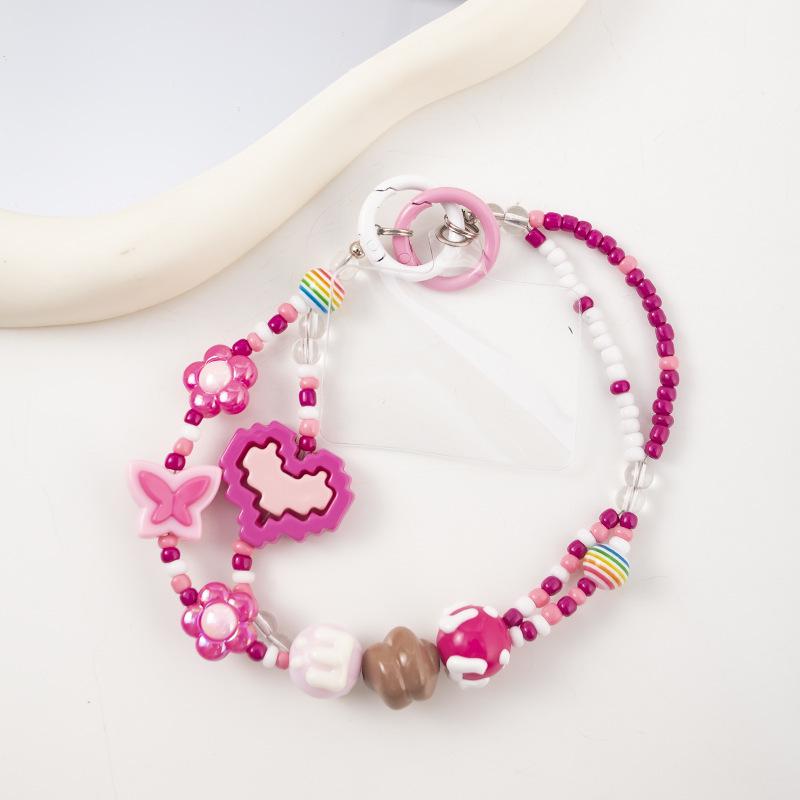 Farbenfrohes Perlen-Handyband mit runder Schnalle – Verlustsicheres Crossbody-Design