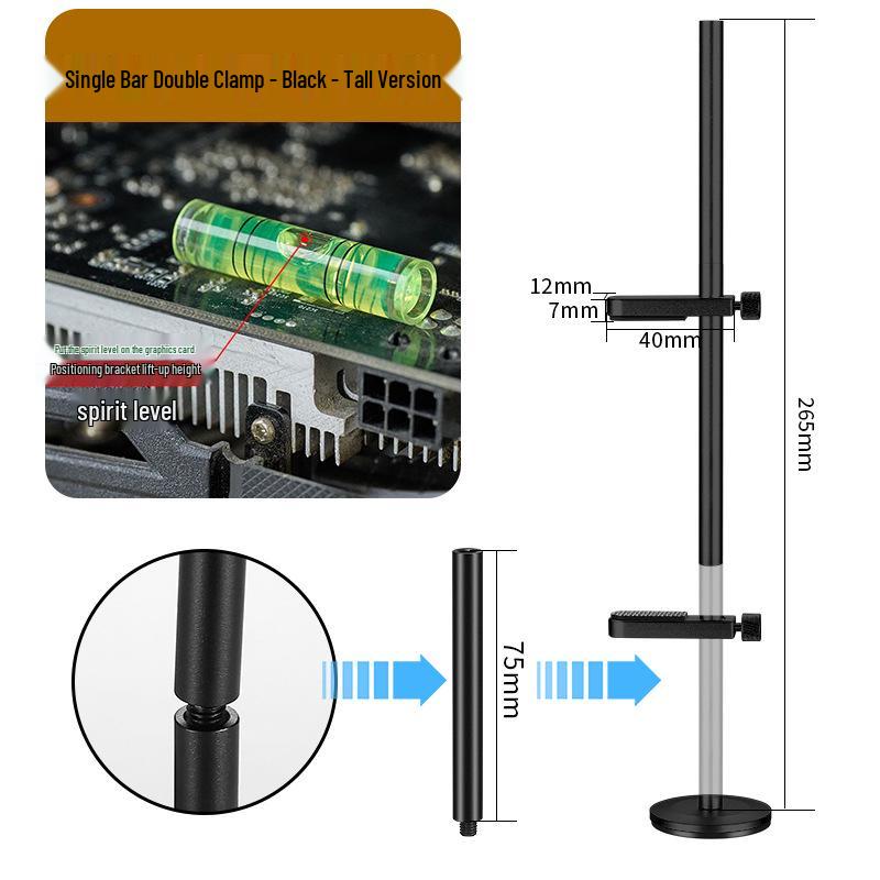 Graphics Card Support Bracket: Full Aluminum Alloy, Vertical Magnetic Base, Anti-Deformation for 4080Ti Desktop PCs