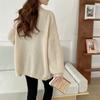 V Neck Loose Casual Cardigan Long Sweater Knitted Women Jacket Autumn and Winter Simple Solid Color Versatile Button Fashion Elegant Long Sleeve Coats