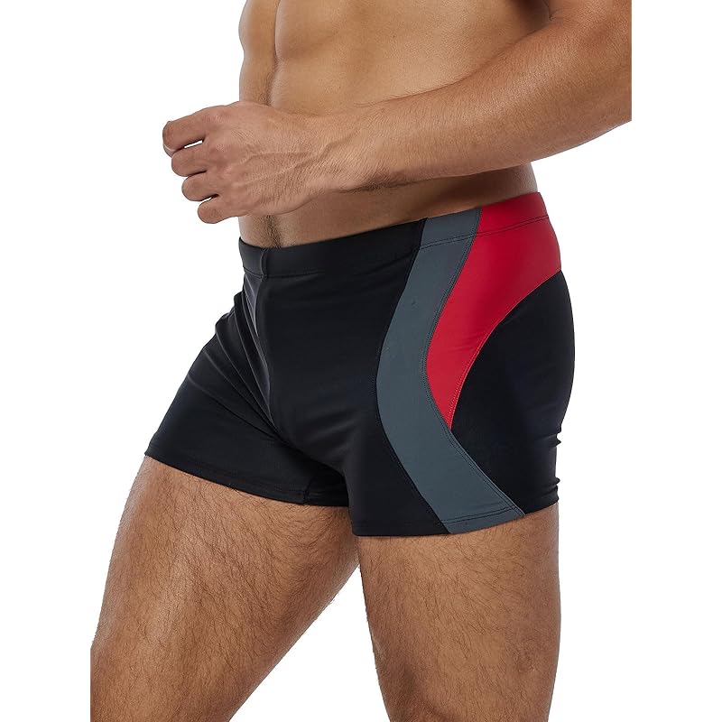 

[Hilarocky] fitness swimwear men s swimsuit swim pants body shape cover swimming trunks competitive swimming lined surf pants swimwear