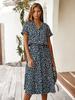 Europe, America 2026 summer new long dress V-neck temperament fresh button-tie polka dot dress