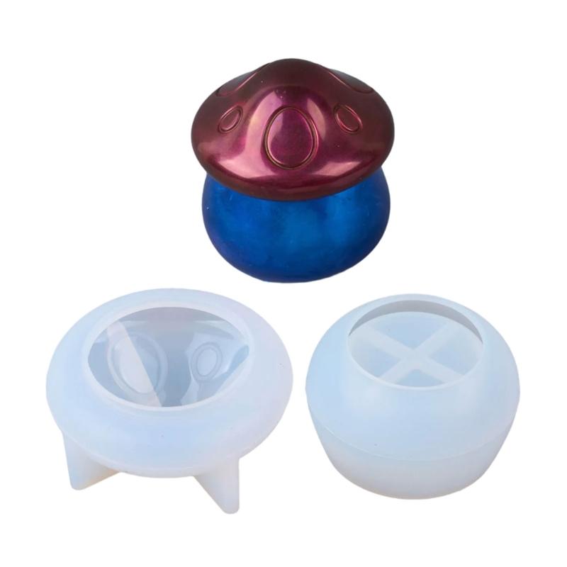 

Силиконовые формы для эпоксидной смолы с крышкой, в виде домика-гриба и чашки для свечи, для конфетницы, шкатулки для хранения украшений