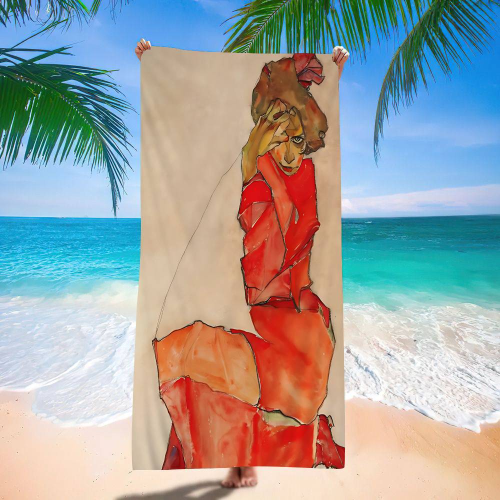 

Artist Egon Schiele Art Microfiber Beach Towel Absorbent Quick Dry Soft Yoga Swimming Resort Mountain Climbing Towel W40*H60(CM)
