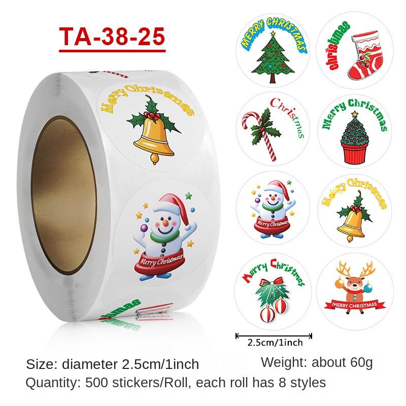

500 листов Веселых рождественских наклеек Праздничные наклейки Для вечеринок Конверты Канцелярские товары Открытки Этикетки Подарочные печати Наклейки Украшения 2.5cm