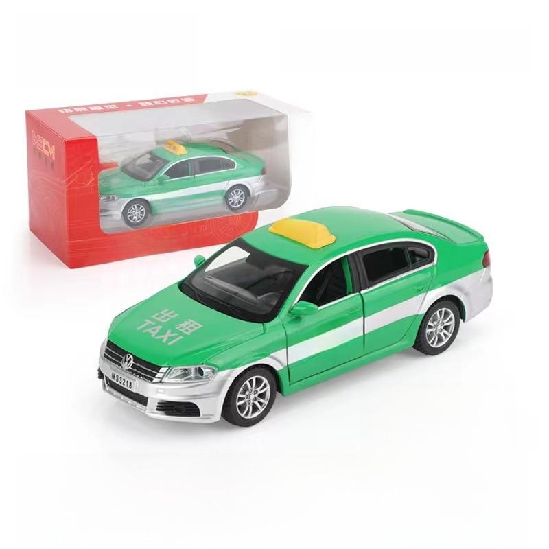 Car Alloy Taxi Model 132 Scale Light Sound Effects Children Play Gifts Festival