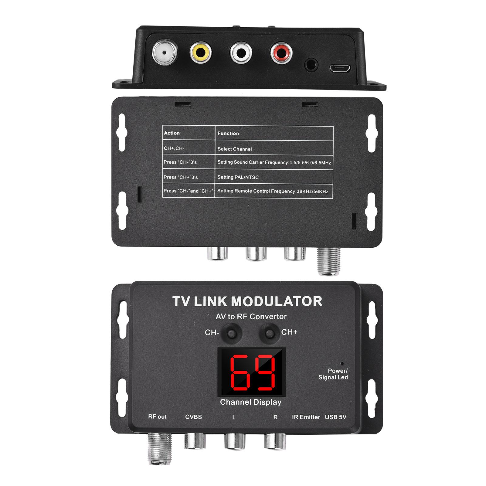 

TM80 TV LINK Modulator AV to RF Converter чёрный