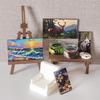 Mini Dollhouse Easel and Table Set - DIY Painting Board and Chair Accessories for Fish Tank or Scene Decor