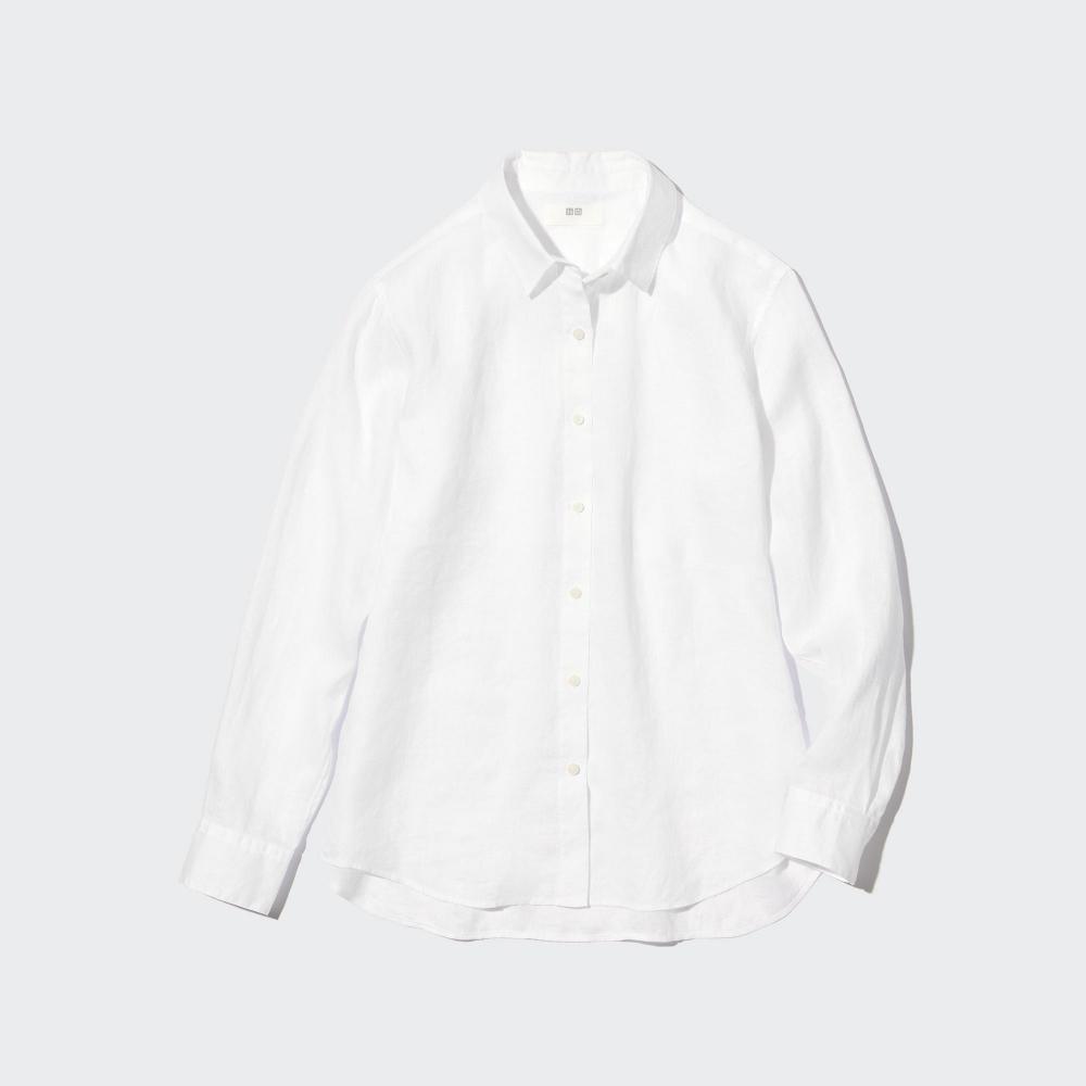 

Льняная рубашка премиум-класса UNIQLO с длинным рукавом
