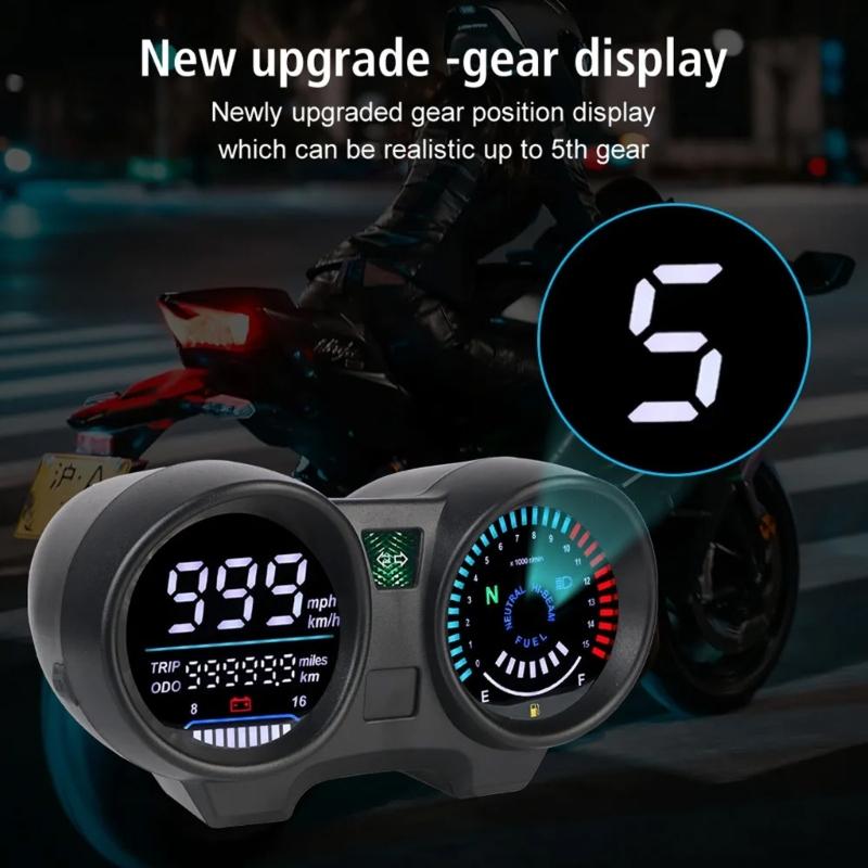 Motorcycle Digital Instrument Panel Tachometer Speed Mileage Large Display Suitable for CG150 Fan 150 Bikes Enthusiasts