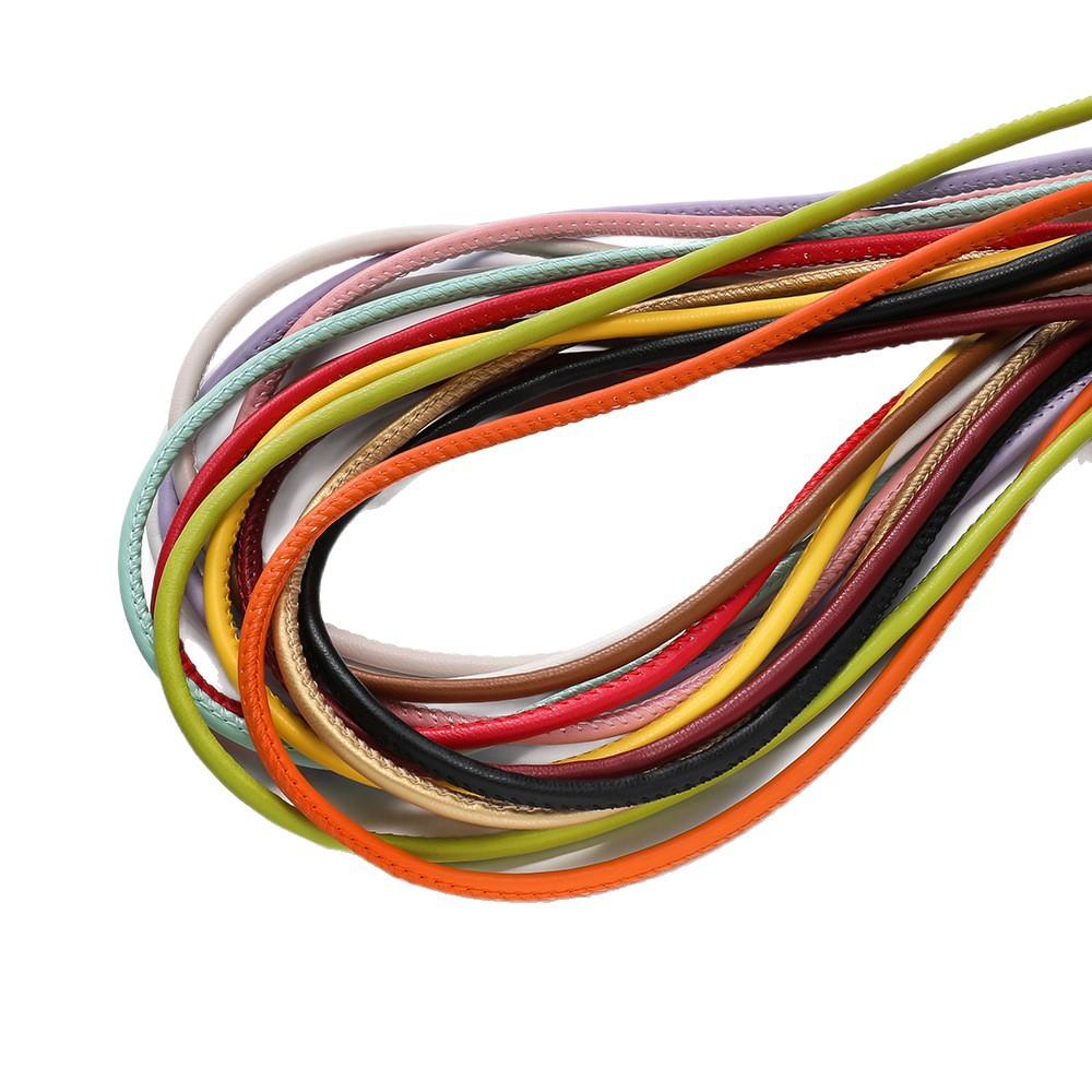 4/5MM Leather Core Round Braided Leather Rope PU Cotton Core Crochet Thread DIY Bag Shoulder Strap Jewelry Rope