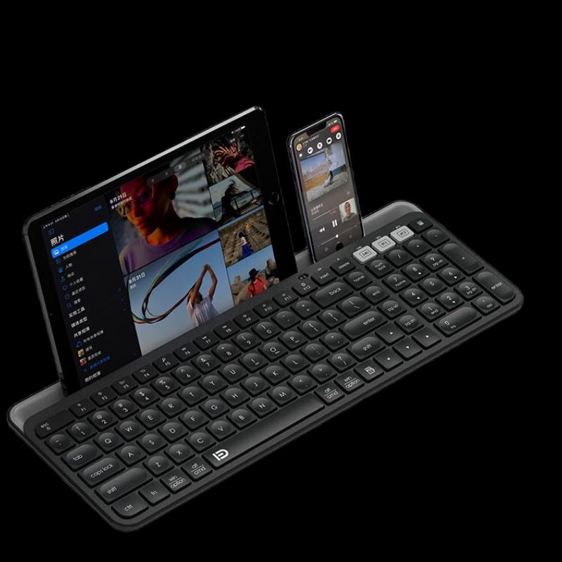 

Беспроводная трехрежимная клавиатура FUDE K912T на 105 клавиш с подставкой для телефона/планшета