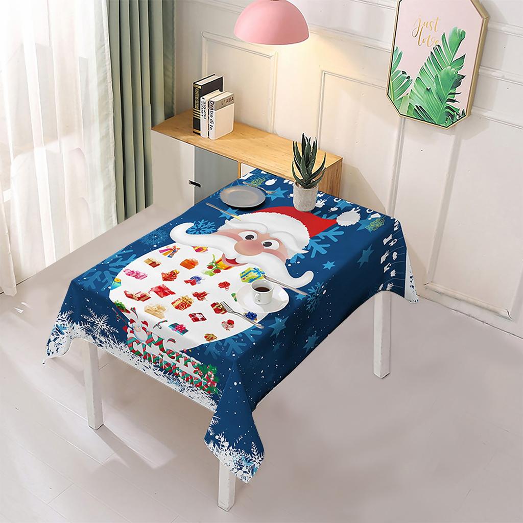 Weihnachts-Tischdecke, bedruckt, rechteckig, Tischdecken-Set, Urlaub, Party, Heimdekoration
