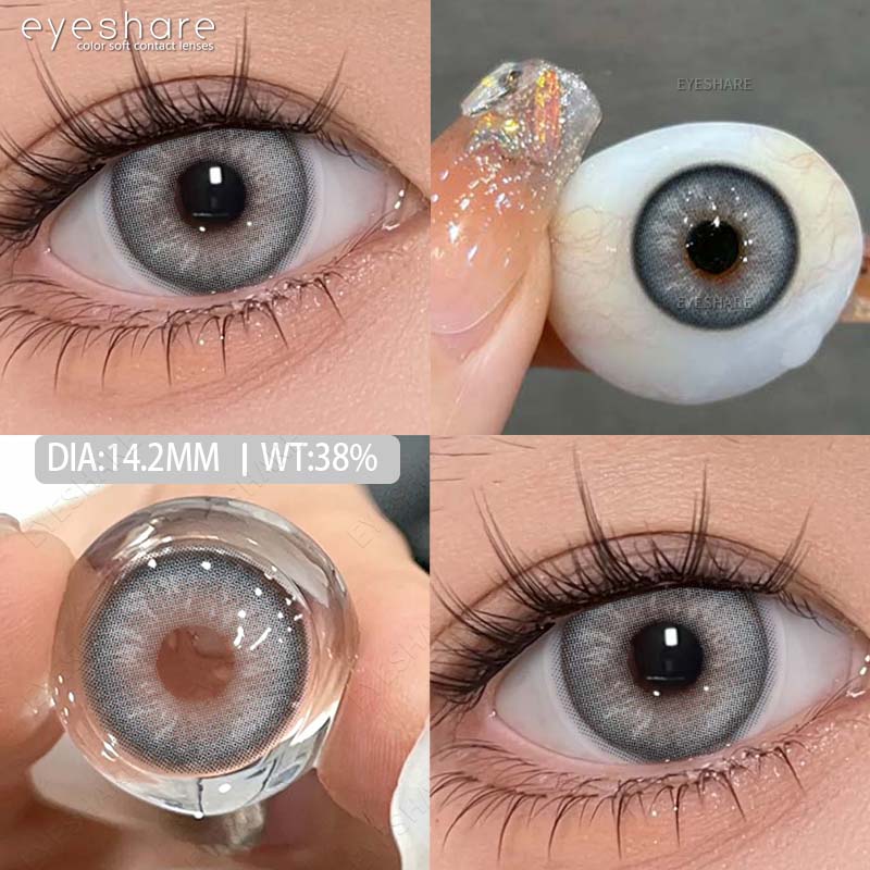 EYESHARE Colored Contact Lenses Fashion Light Blue Lenses Gray Color Lenses Dark Brown Natural Lenses Green Fashion Lenses 1 Pair