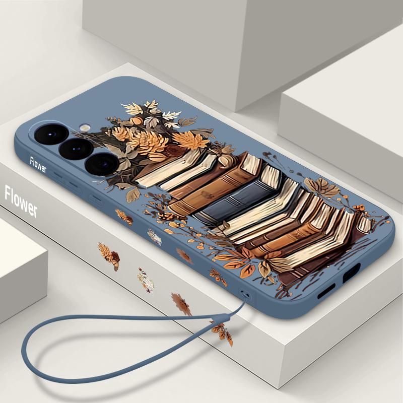 Book Print Case For Samsung Galaxy S24 S25 FE S26 S25 S23 S22 Ultra A17 A56 A16 A55 A25 A15 A36 A54 5G Lanyard Soft Cover