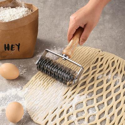 Stainless Steel Lattice Cutter Roller Pastry Bread Pizza Wheel Pie Dough Cutter DIY Bakeware