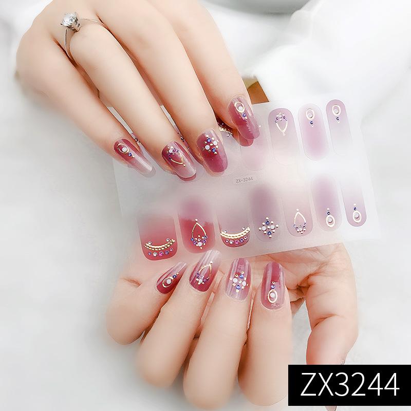 Chinese Style New Year Nail Art Stickers Cartoon 3D Imitation Diamond Hot Stamping Christmas Holiday Nail Stickers