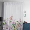 Watercolor Flowers Butterflies Sheer Curtains For Bedroom Living Room Kitchen Window Voile Tulle Drapes