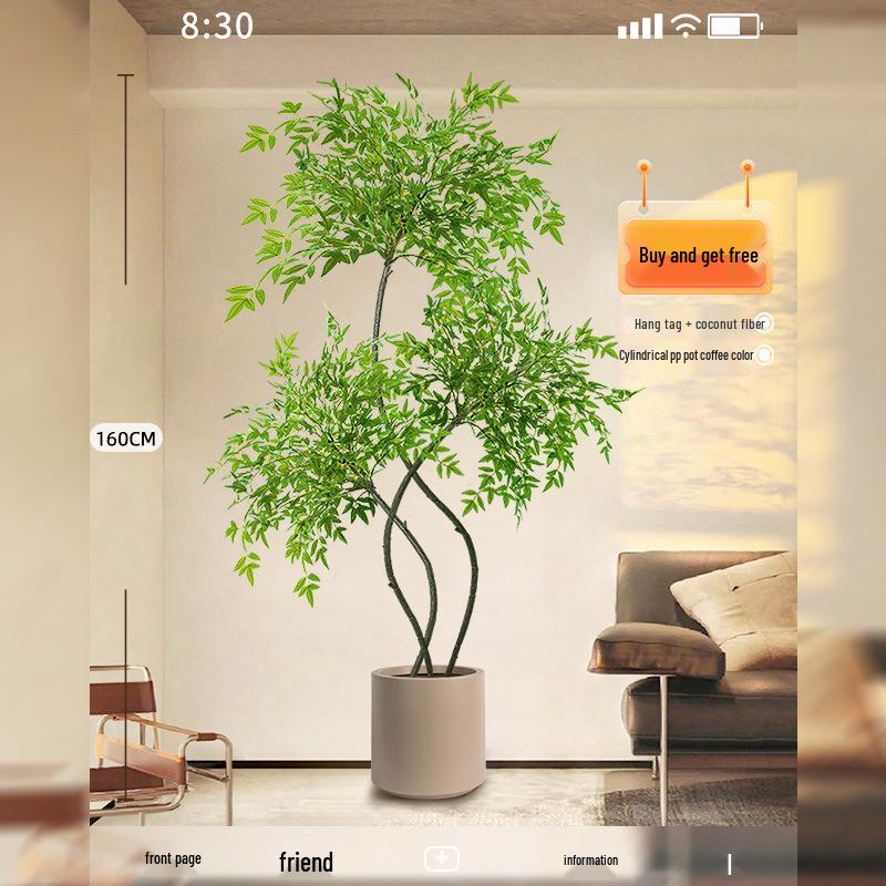 Nandina Luxury Artificial Tree - Indoor Floor Decoration & Bionic Green Plant Potted Ornament