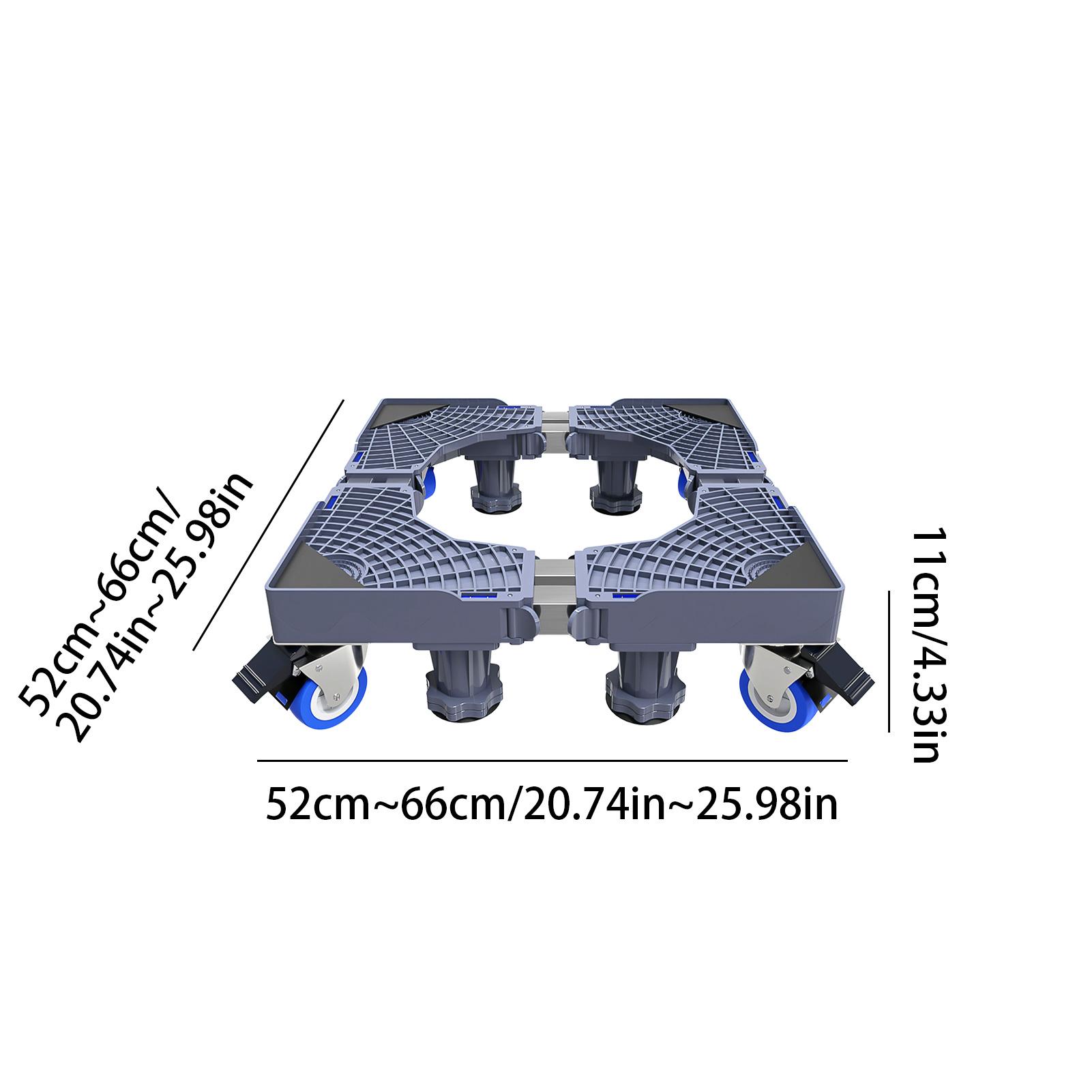 

Washing Machine Stand Adjustable & Stable Refrigerator Stand Washer Parts & Accessories Shock Absorbing Pads Wheels Flat Cart синий