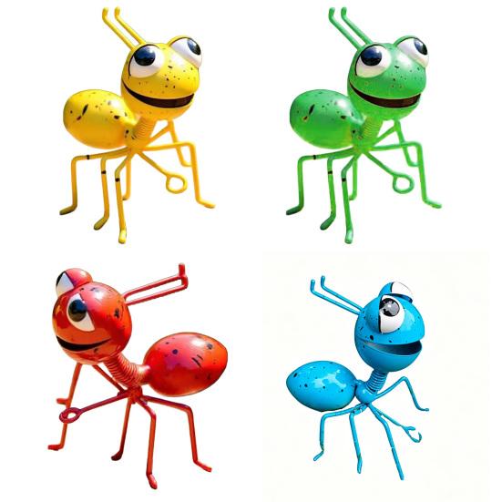 Large Ant Ornament Iron Decorative Ant Sculpture with Bright Colors Rust-Resistant