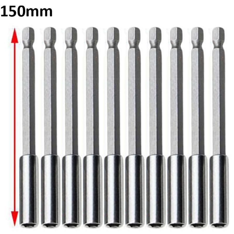 10/1pcs Magnetic Screwdriver Extension Hexagonal Handle Connecting Rod Steel Screwdrivers Bit Holder Power Tools 60/75/100/150mm