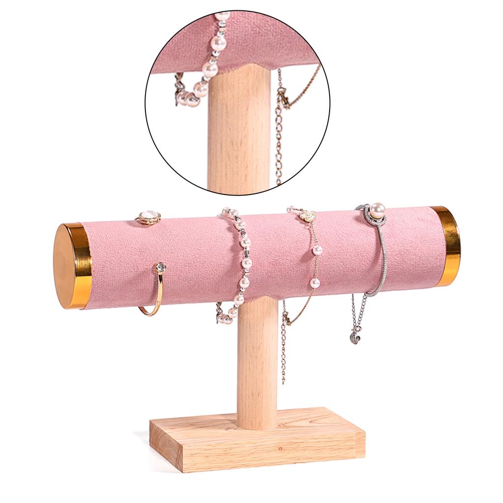 Solid Wood Bracelet Display Stand Wood Single Layer Bracelet Rack Portable Watch and Bangle Display Stand Holder