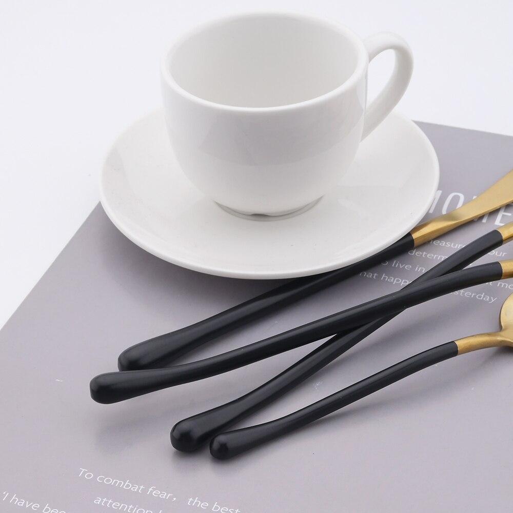 16Pcs/Set Matte Black Tableware Set 304 Stainless Steel Cutlery Knife Fork Spoon Dinner Set Brunch Dinnerware Kitchen Flatware