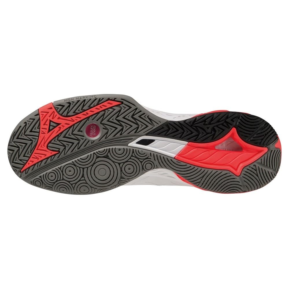 Mizuno Badminton Shoes Wave Fang 2 Fit Grip Stability Resilience Hard Hitter cm 3E White/Black/Pink 26.5