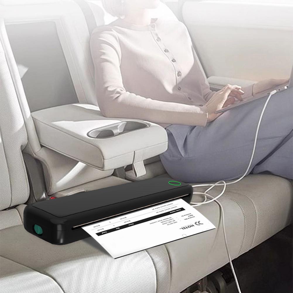 Przenośna drukarka termiczna A4 Bezatramentowa Kompatybilna z Bluetooth Mini Przenośny Drukarka Etykiet A4 Drukarka Dokumentów dla Smartfona i PC