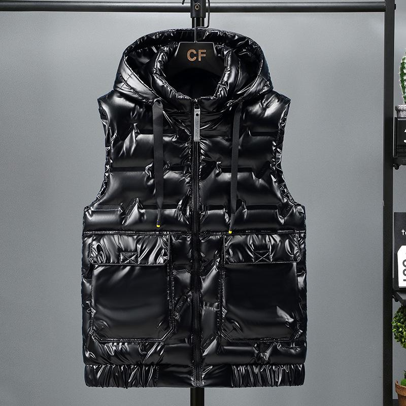 Men's Wash-free Down Cotton Vest: Warm Padded Gilet for Autumn and Winter, Plus Size Workwear.