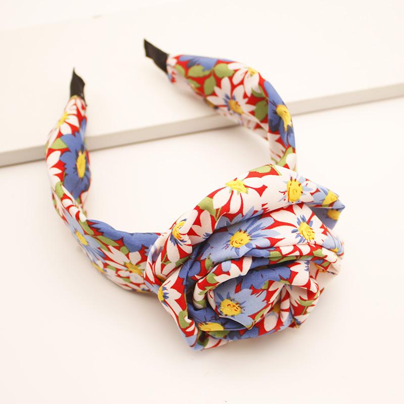 Lystrfac Vintage Front Knot Print Headband Women Turban Wide Knotted Hairband for Ladies Bandanas Female Hair Accessories