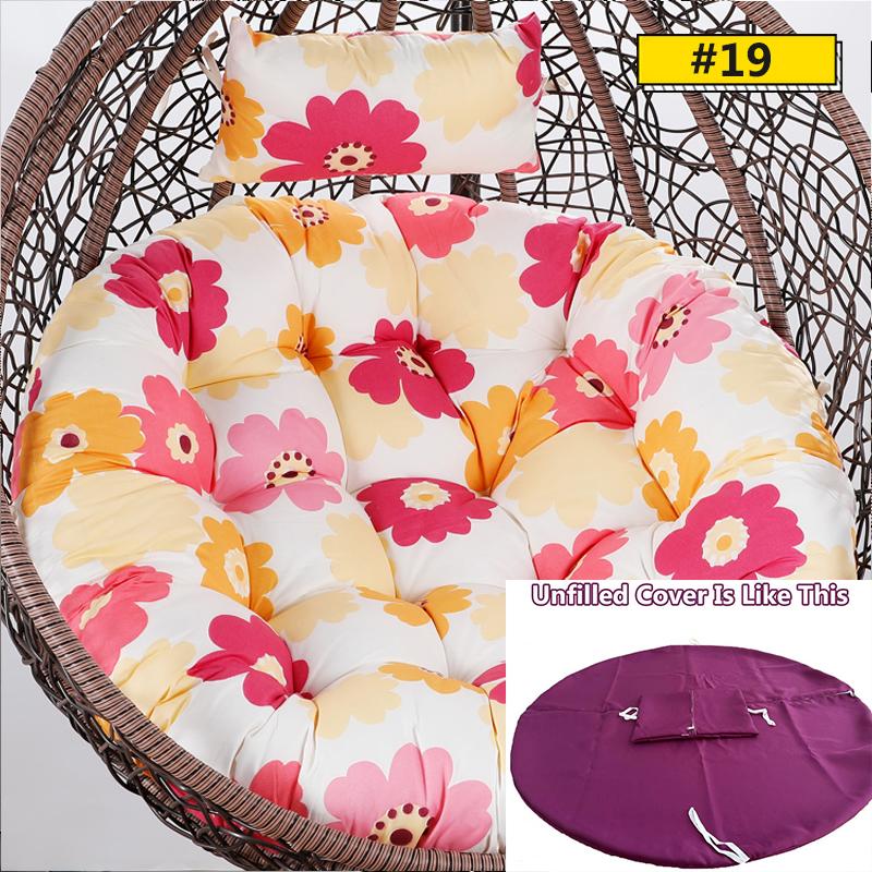 Hanging Swing S/L Unfilled or Filled Egg Basket Seat Chair Cushion Cover (NO Chair)Papasan Round Detachable Pillow Home Patio