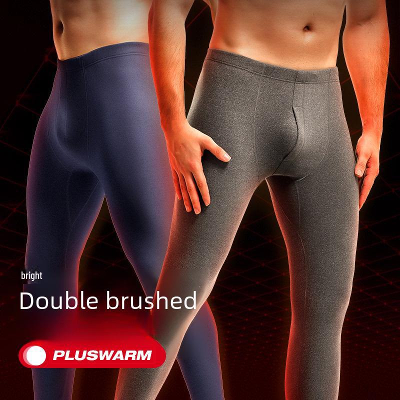 Męski jesienno-zimowy zestaw bielizny termicznej slim fit z podszewką z aksamitu