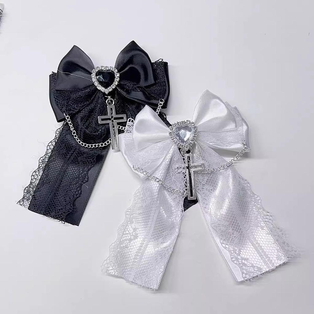 Multi-Color Fashion Bow Lace Chain Lolita Double Hair Clip
