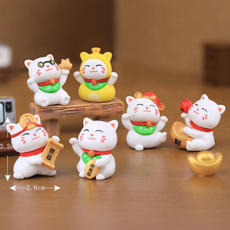 

Мультяшные украшения Maneki Neko, фигурка животного, модель кошки-свиньи, Счастливое богатство, настольное украшение для автомобиля