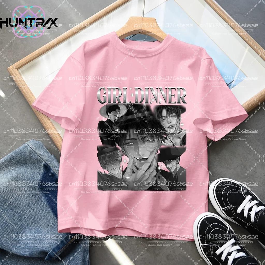 Sommarbarn T-shirt KPop Demon Hunters Rundhalsad Tecknad Flickor Pojkar T-shirt Vardaglig Tryck Mode Vardagliga Flickkläder