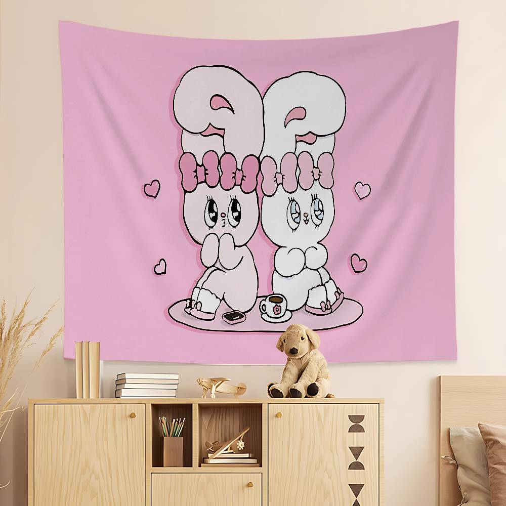 EEsther Bunny Hanging Bohemian Tapestry Cheap Hippie Wall Hanging Bohemian Wall Tapestries Mandala Wall Hanging Home Decor