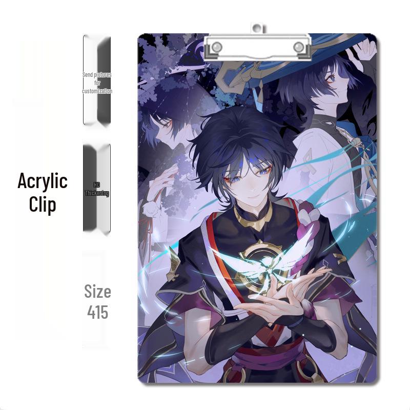Anime Style Acrylic Clipboard and File Folder with Thickened Writing Pad