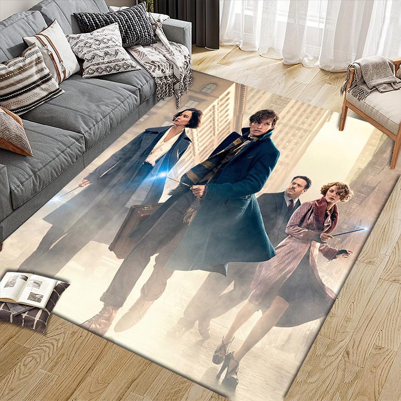 Fantastic Beasts Character Poster Square Area Rug, Non-Slip Floor Mat for Home Office, Perfect Gift for Fans.chl